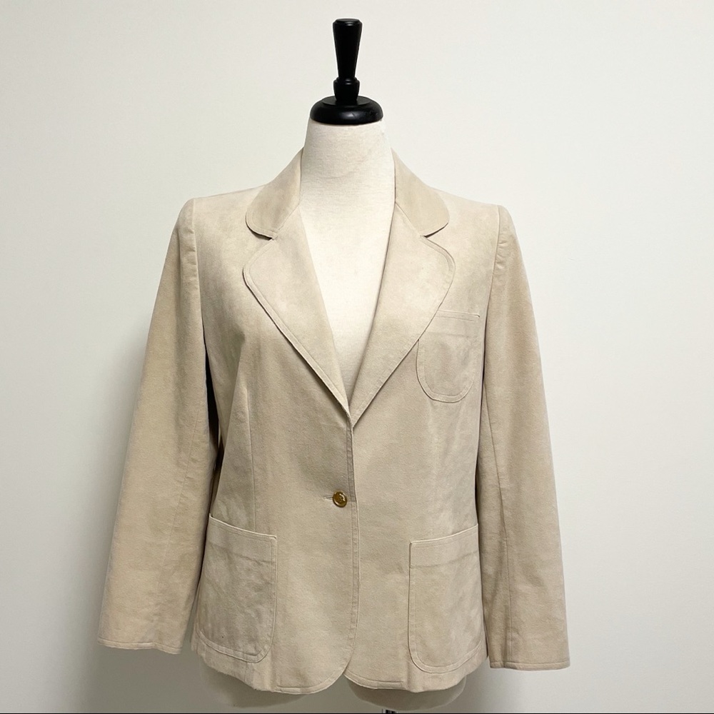 Abe Schrader Vintage Faux Suede Beige Button